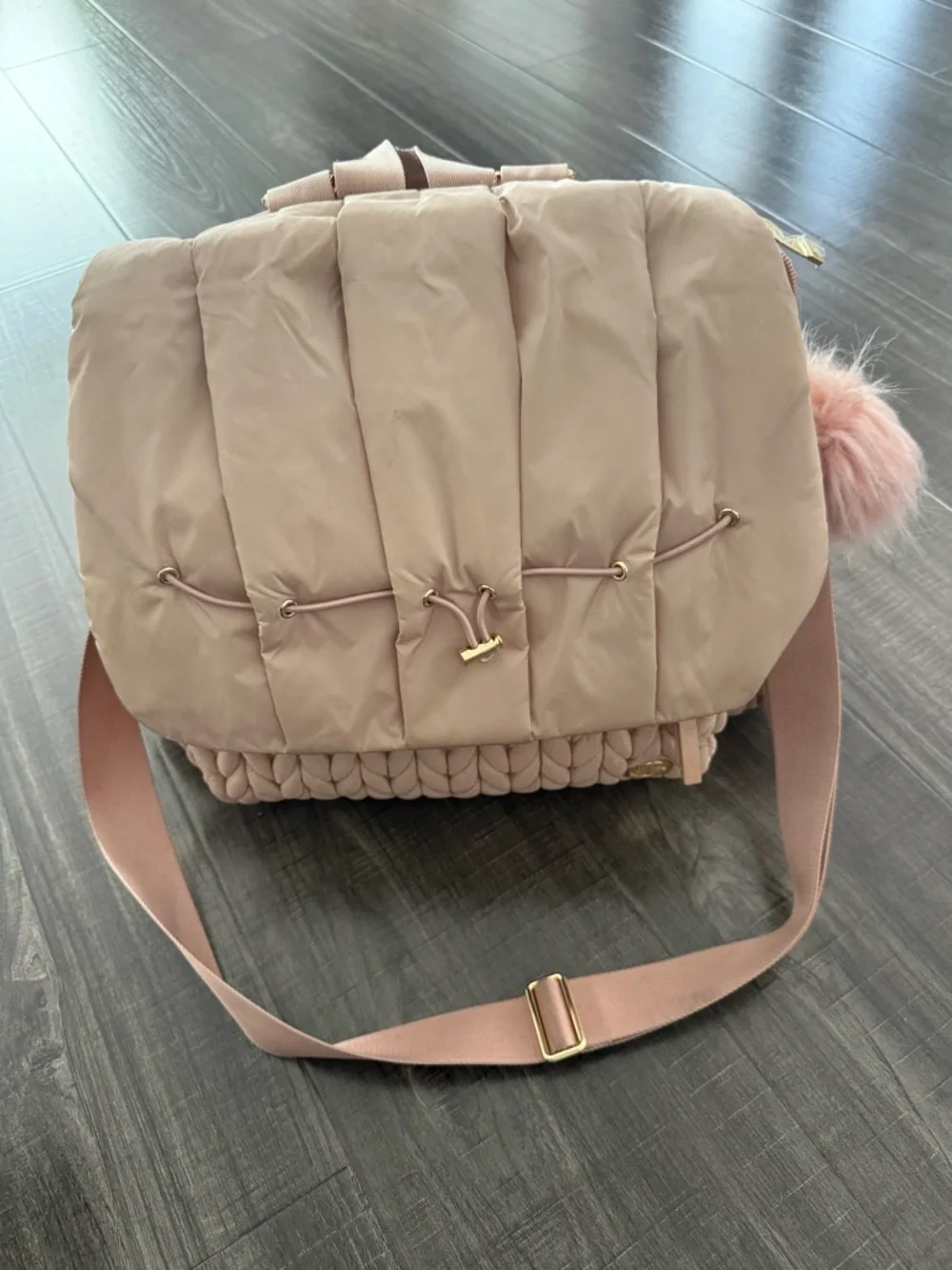Happbrand Quilted Puffer Diaper Bag in Blush Pink